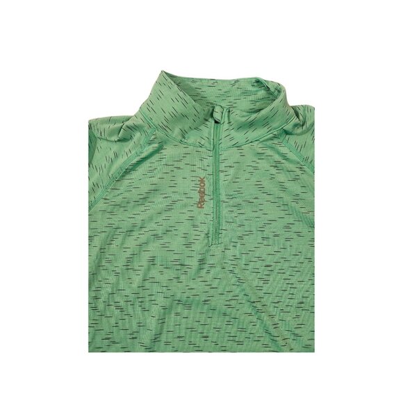 Reebok Women's Green Quarter Zip Mockneck Athletic Top - Size L - Picture 4 of 7